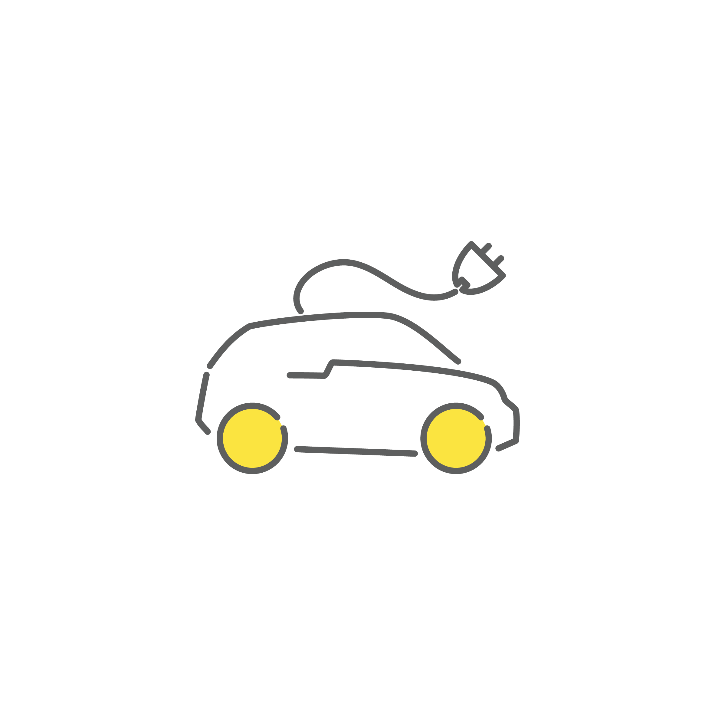 Icon eAuto mit Ladekabel