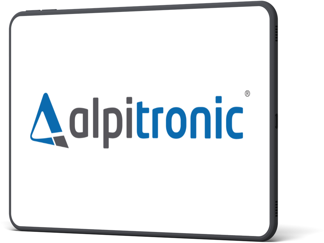 Alpitronic logo auf Tablet