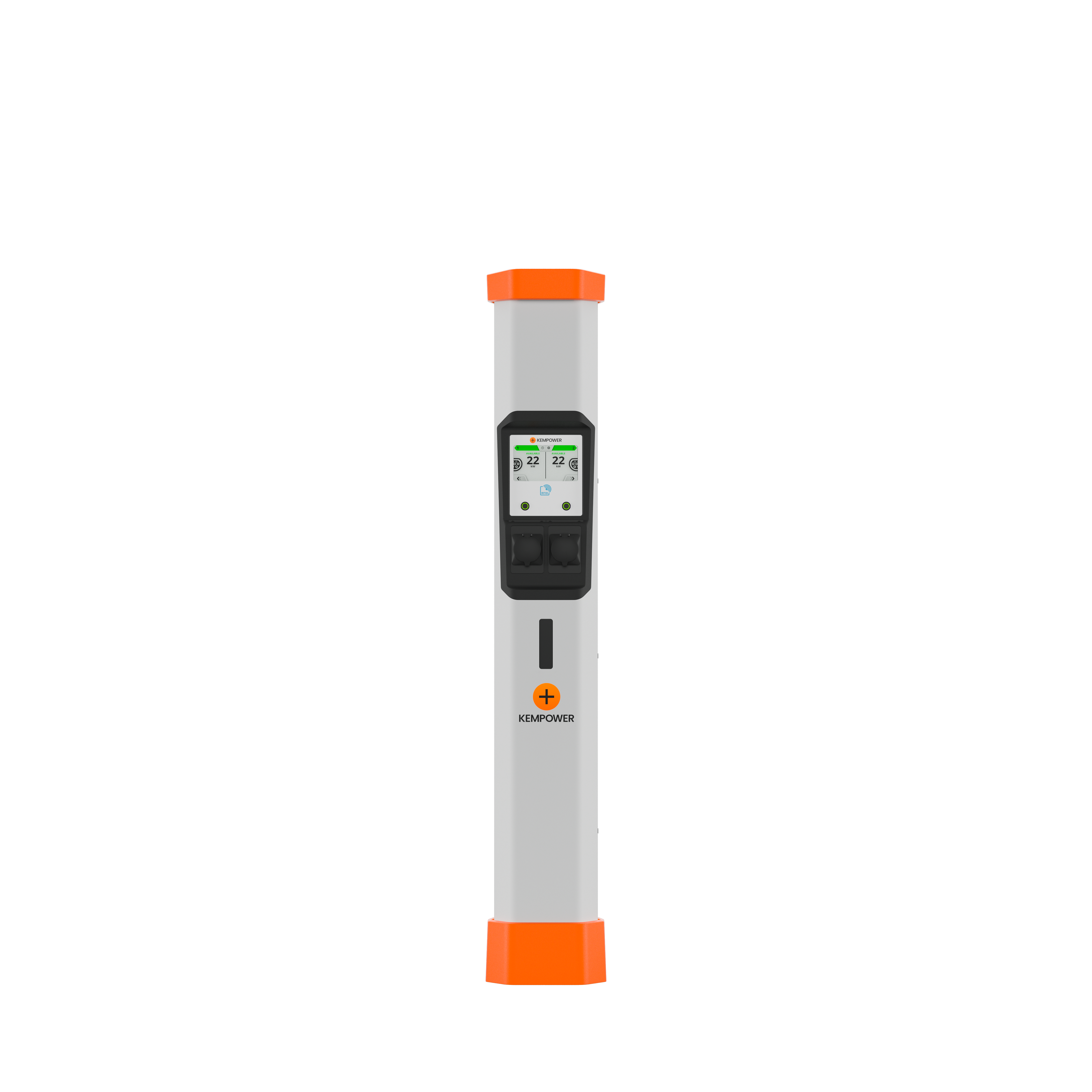 Kempower Satellitenladesäule aus Frontansicht