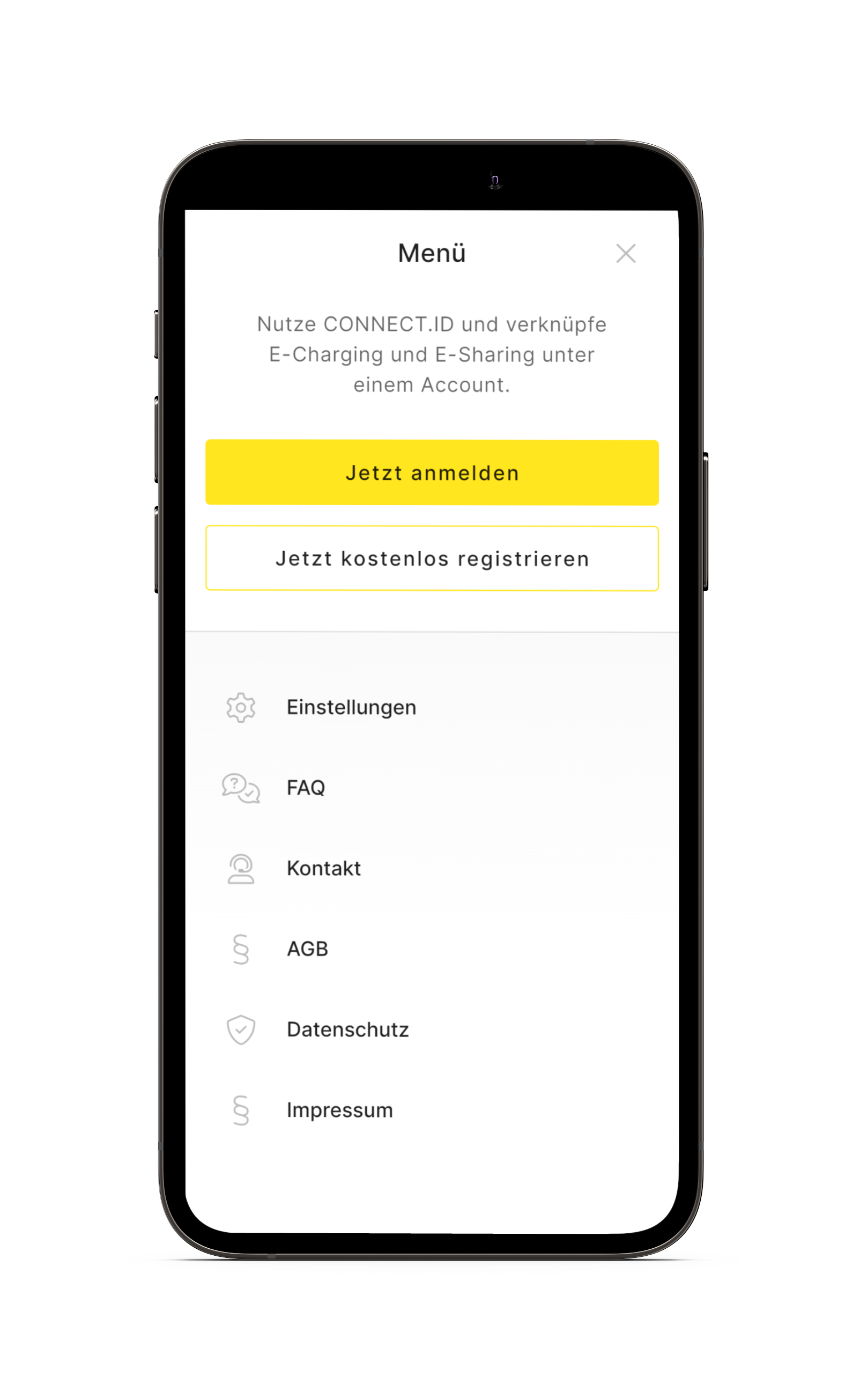 Screenshot iPhone Seamless Mobility App CONNECT.ID Registrieren
